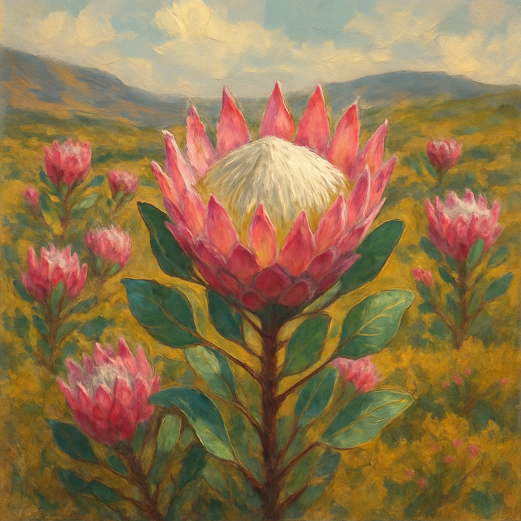 King Protea Wildflowers Painting by diamonds kit