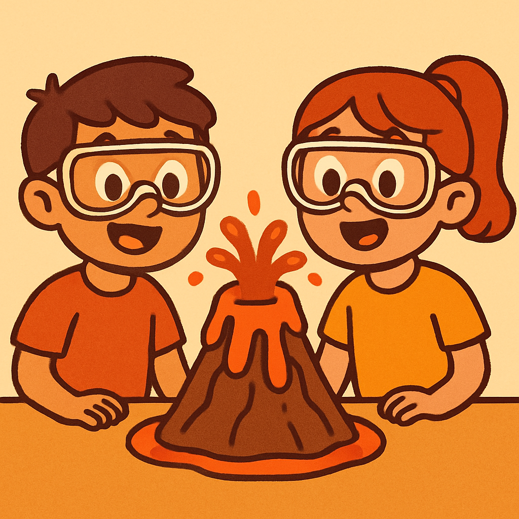 Volcano Science Experiment DIY paint by diamonds