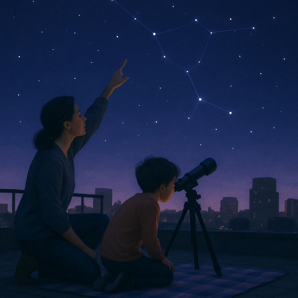 Stargazing Secrets On The Rooftop diamond painting