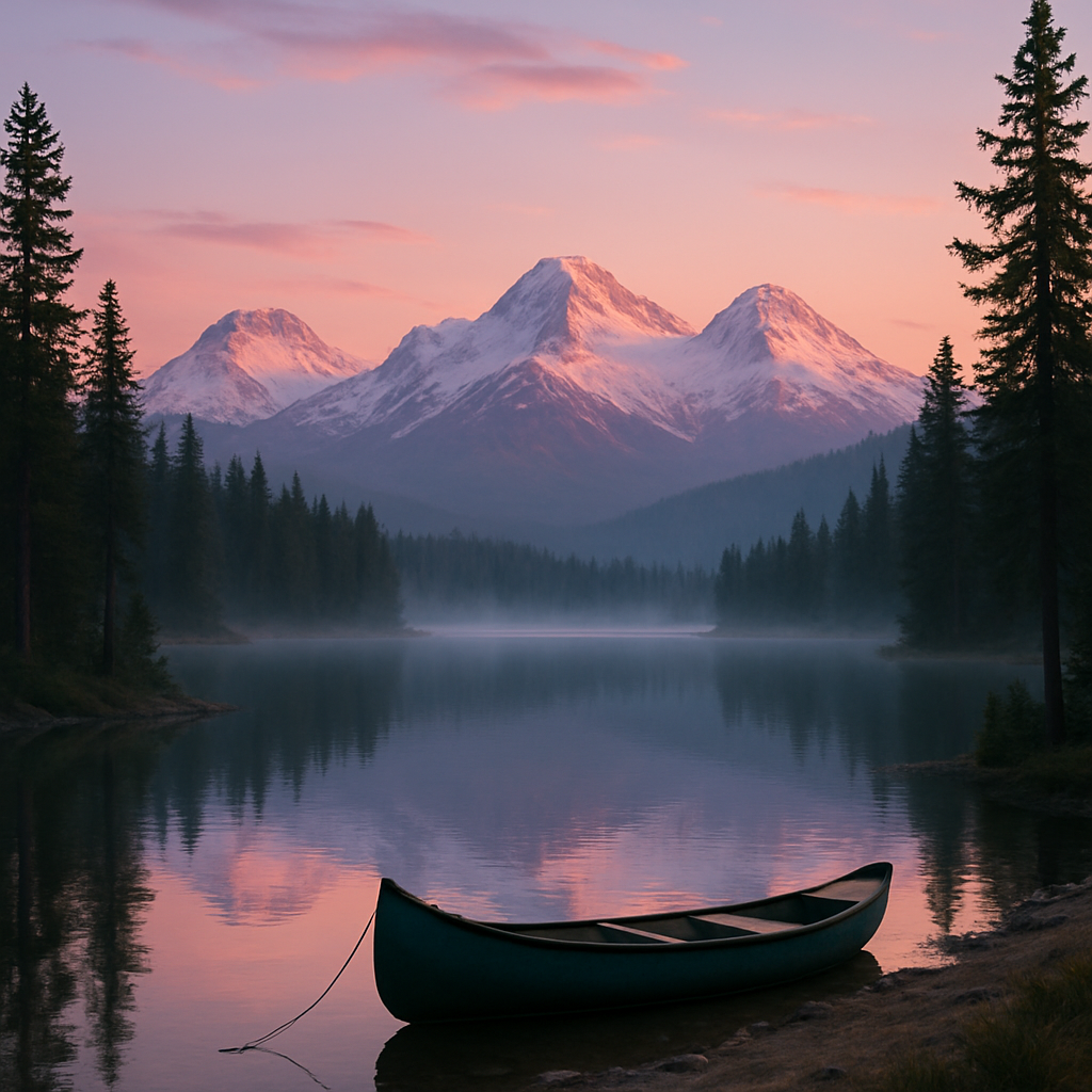 Serene Cascade Peaks At Dusk painting diamond kit