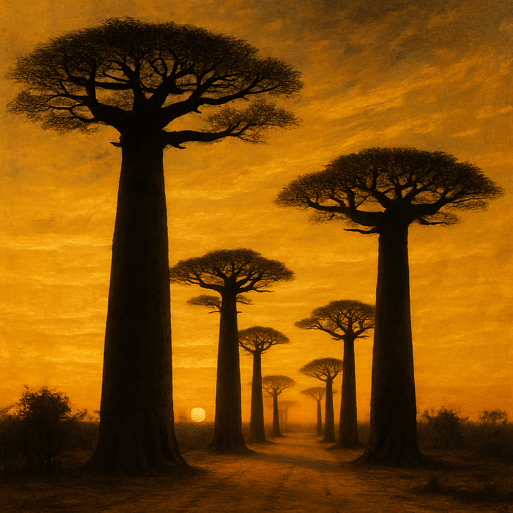 Baobab Adansonia Digitata Avenue Of The Baobabs paint by color