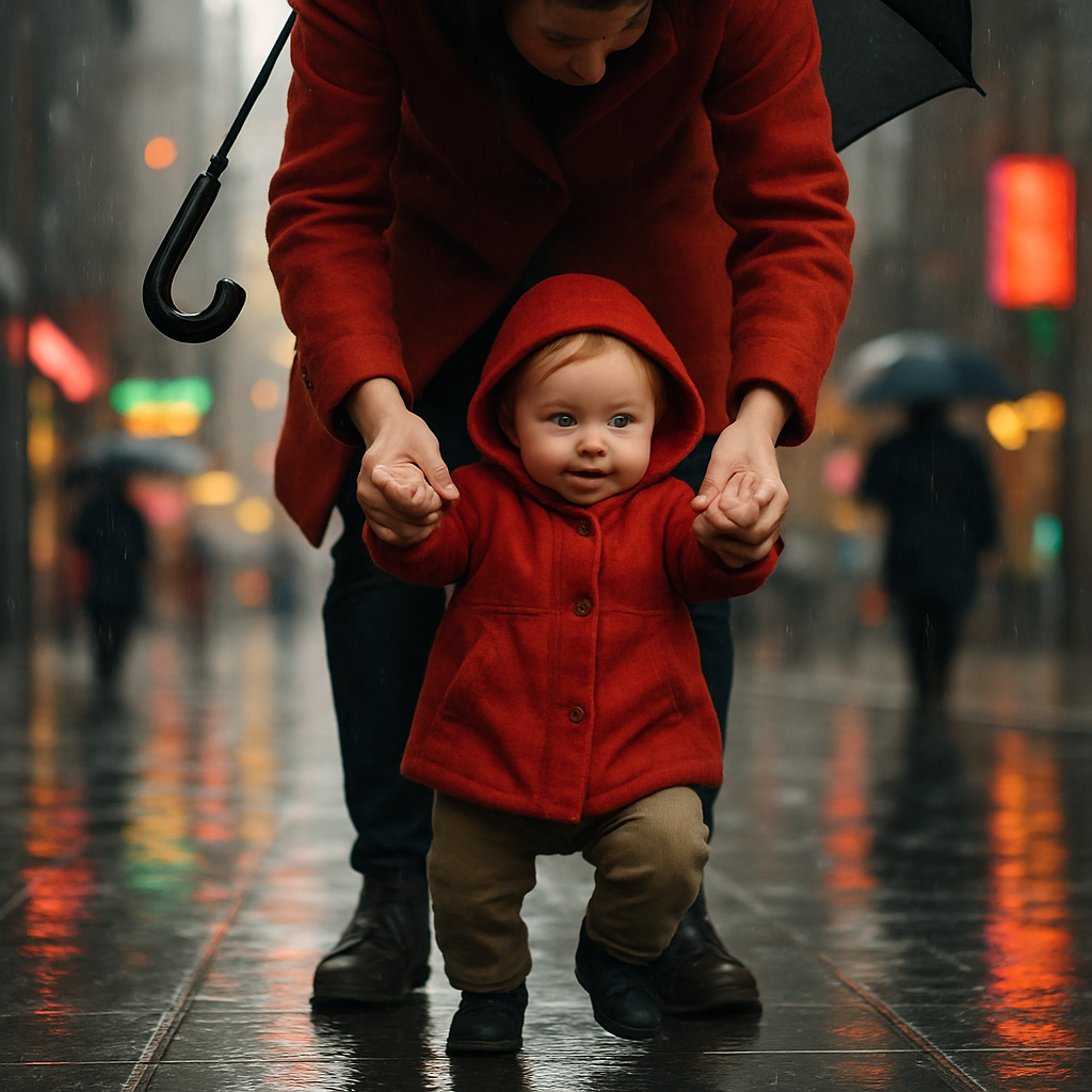 First Steps On A Rainy Pavement paint by diamond