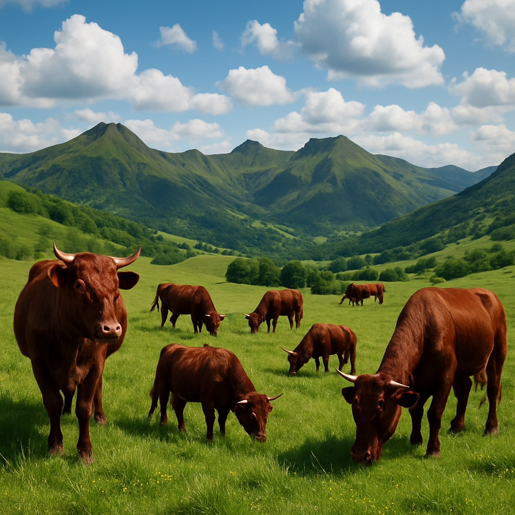Salers Cattle paint by diamond