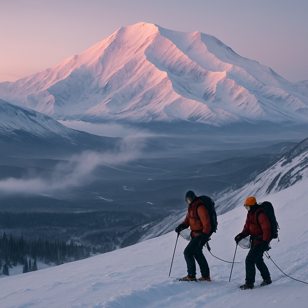 Winter Dawn Over Denalis Snowbound Summit Paint by diamonds art