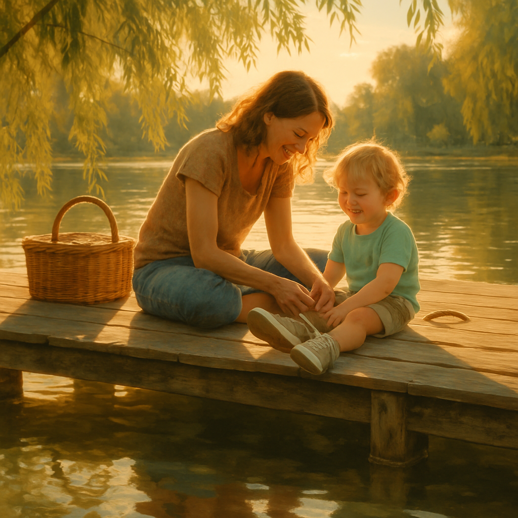 Sunlit Devotion At The Lake painting diamond kit