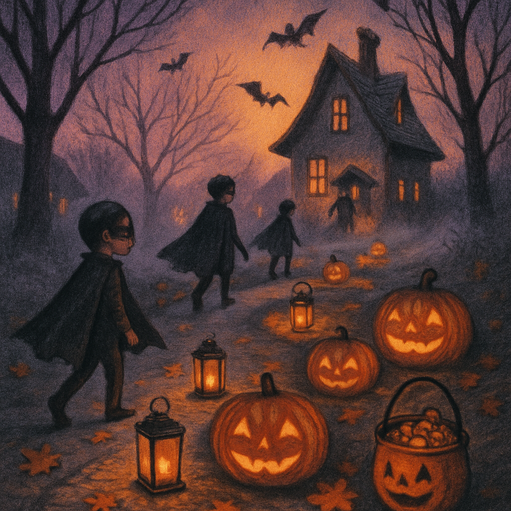 Halloween Trick Treat Lantern Trail Painting by diamonds kit