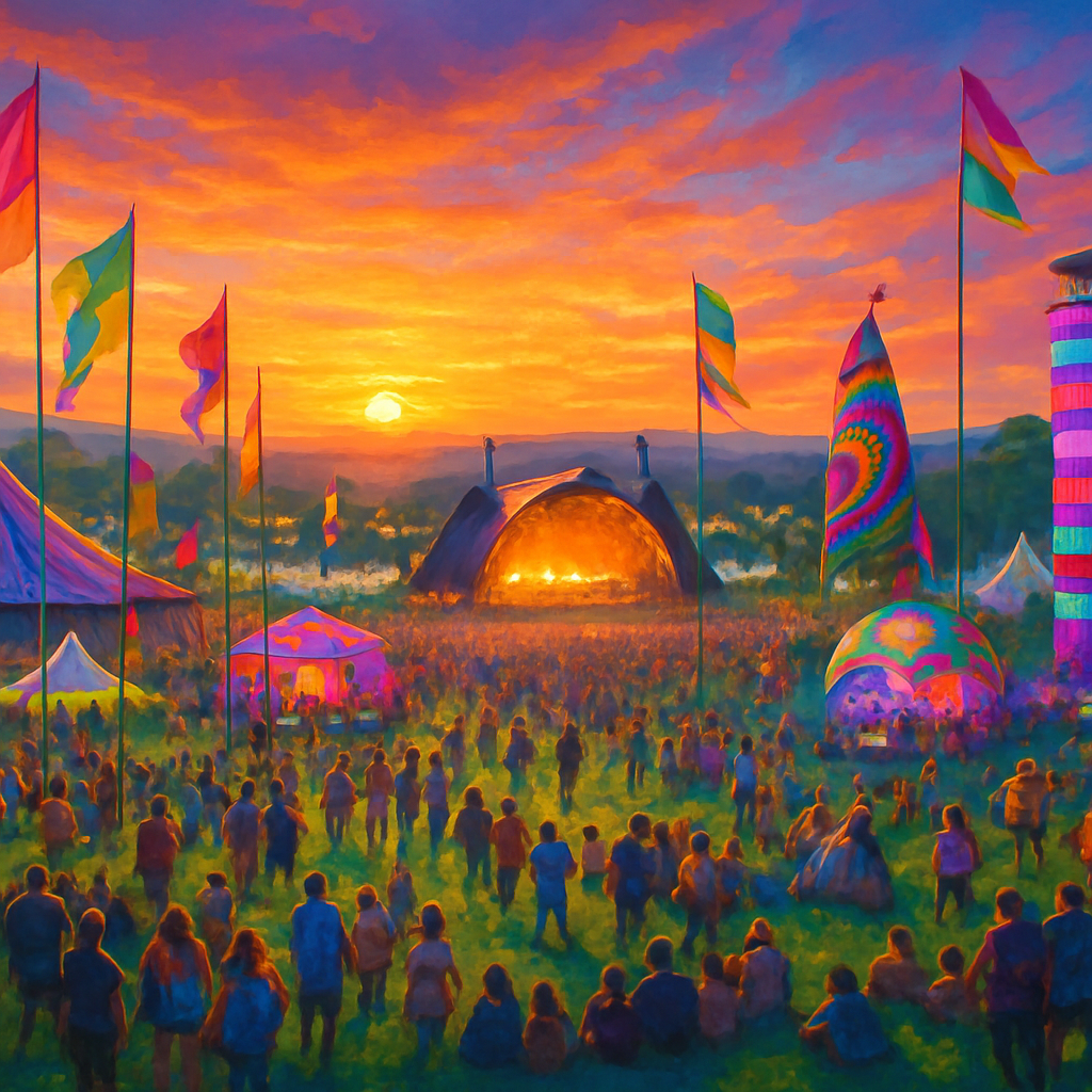 Glastonbury Festival Field paint by color