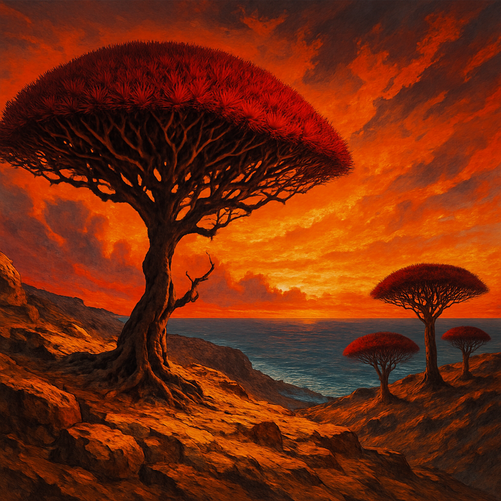 Dragon Tree Socotra Yemen DIY paint by diamonds