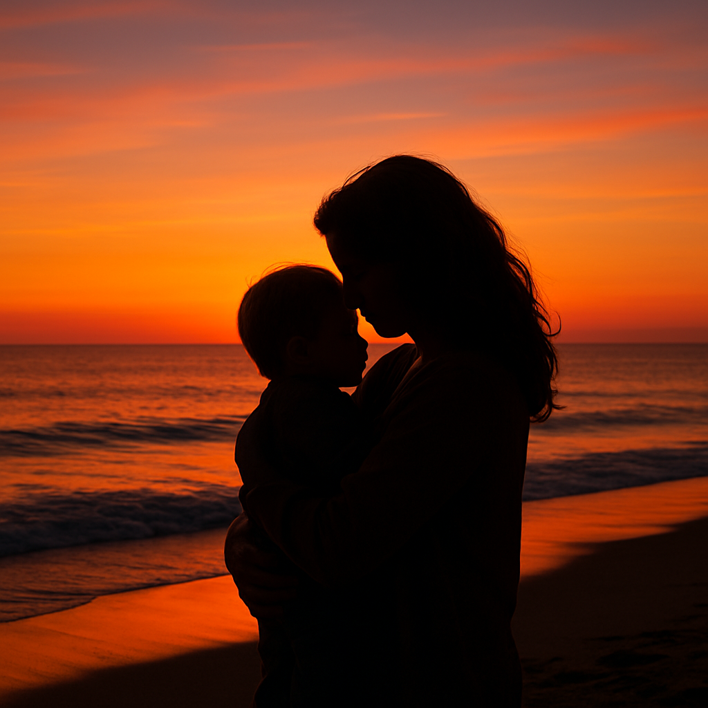 Sunset Silhouettes Embrace paint by color