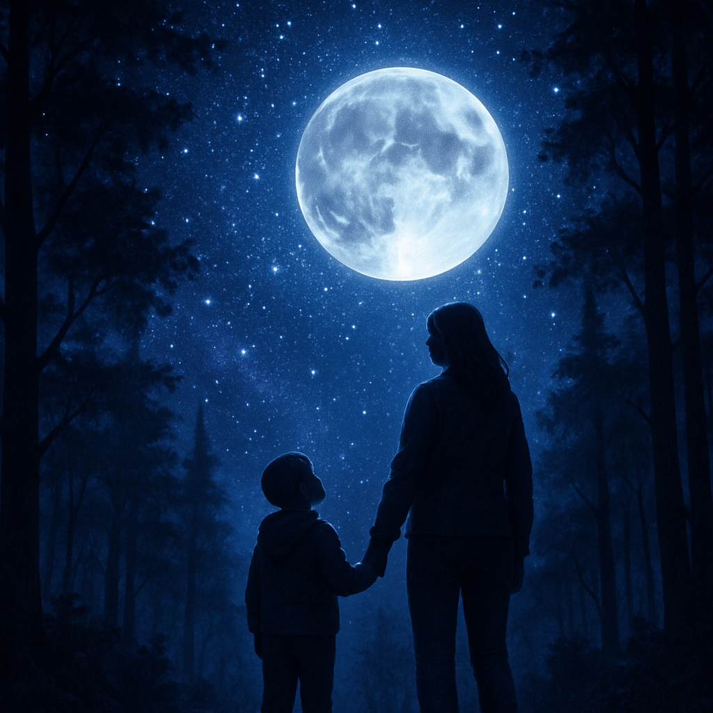 Guiding Star Under Moonlit Skies painting diamond kit