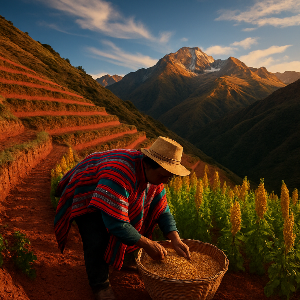 Andes High-Altitude Quinoa Terrace Harvest Paint by diamonds kits