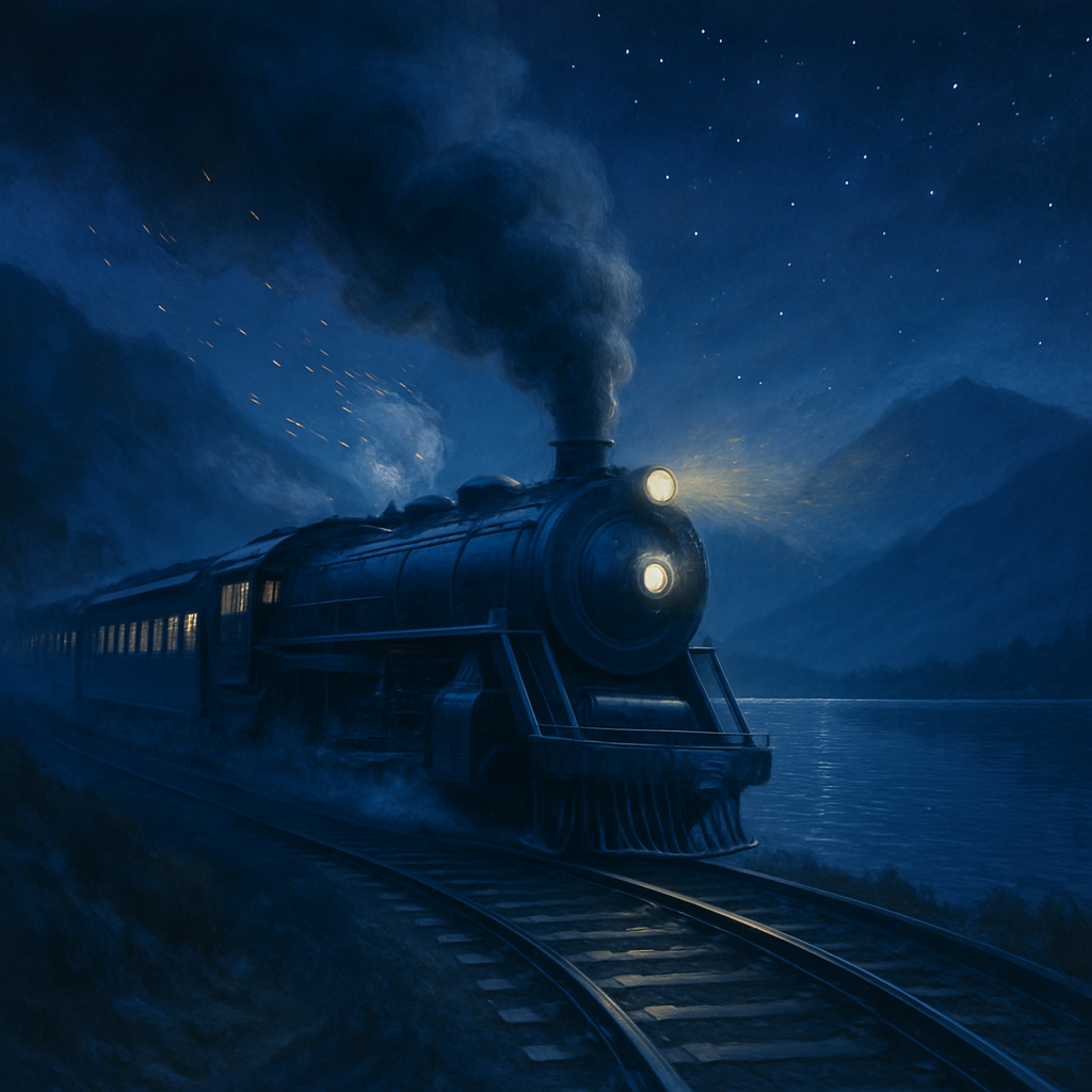 Train Night Express Paint by diamonds art