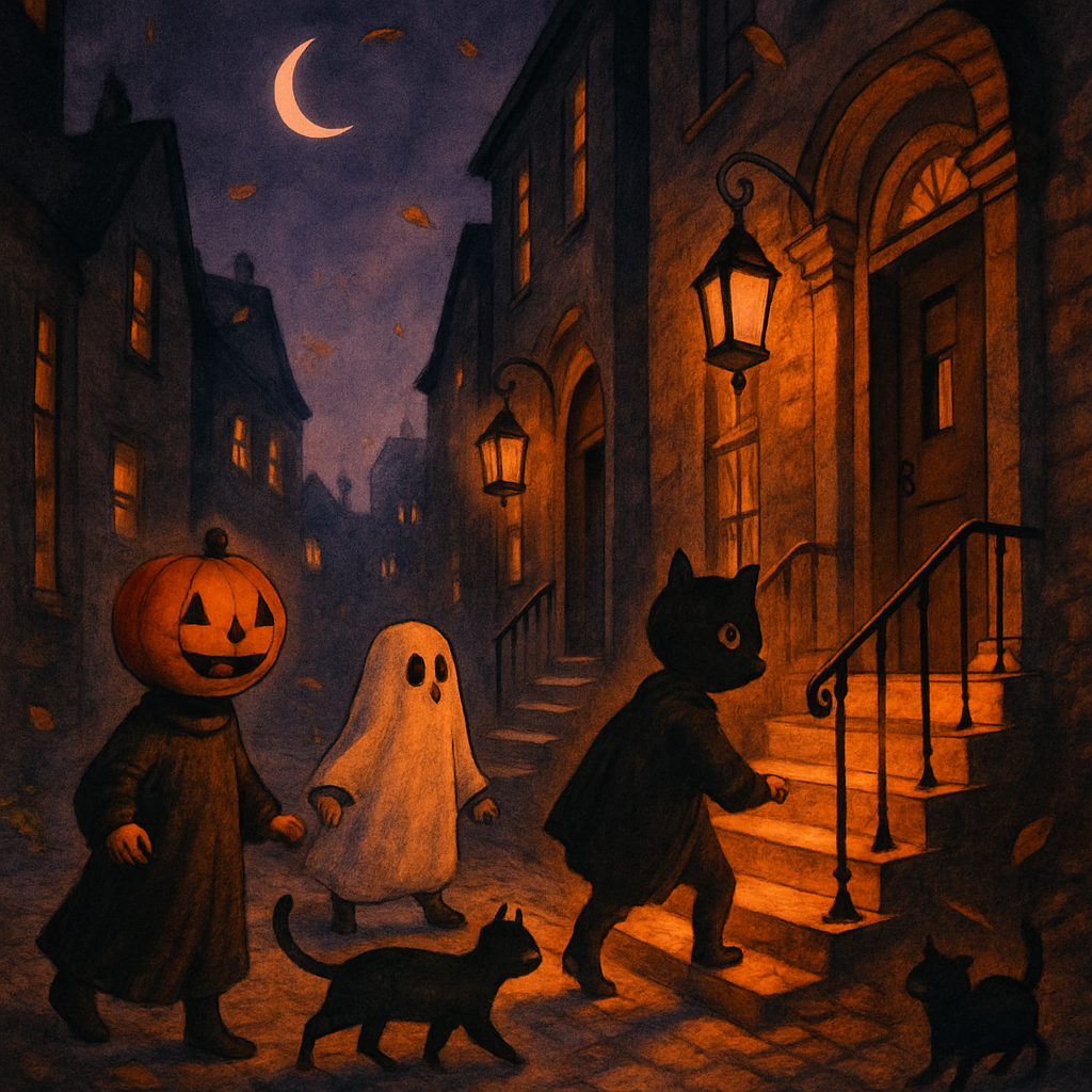 Halloween Trick Treat Midnight Doorways painting diamond kit