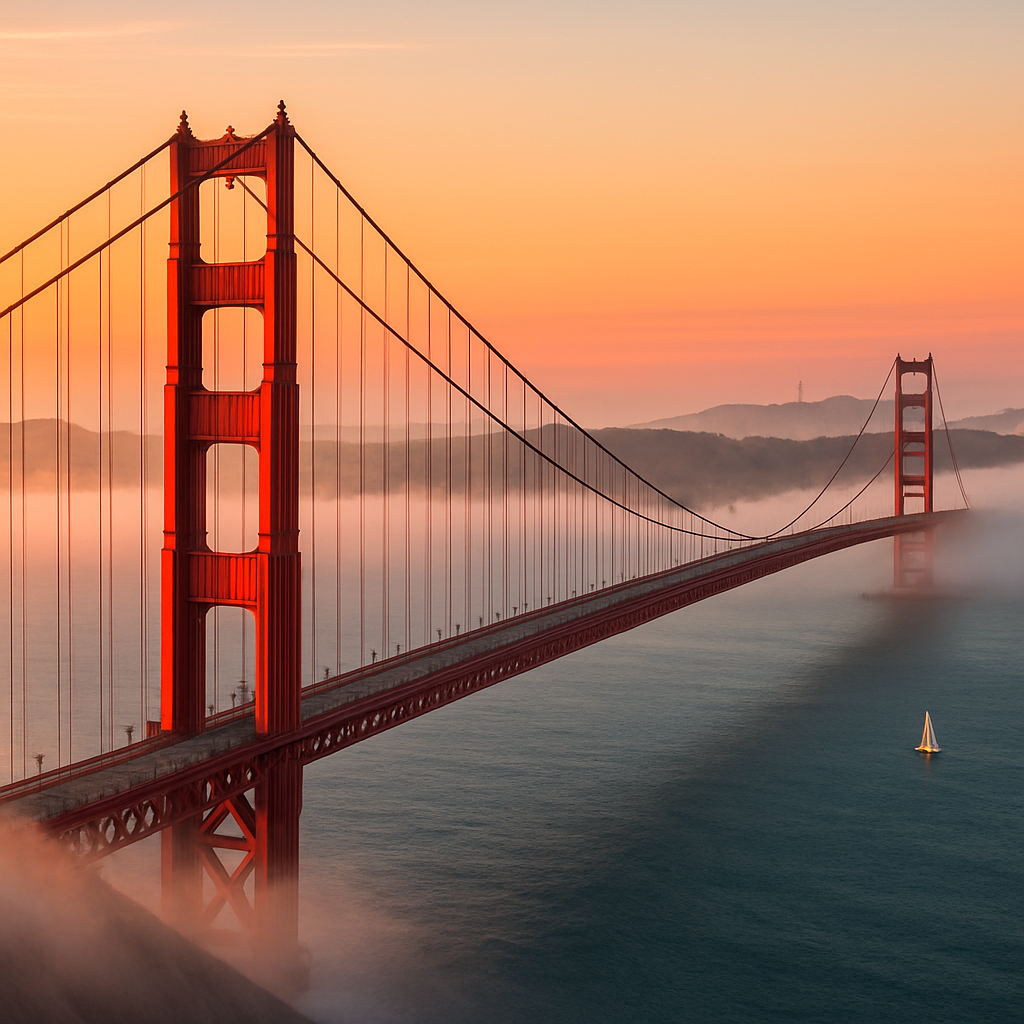 Golden Gate Bridge Vista DIY paint by diamonds