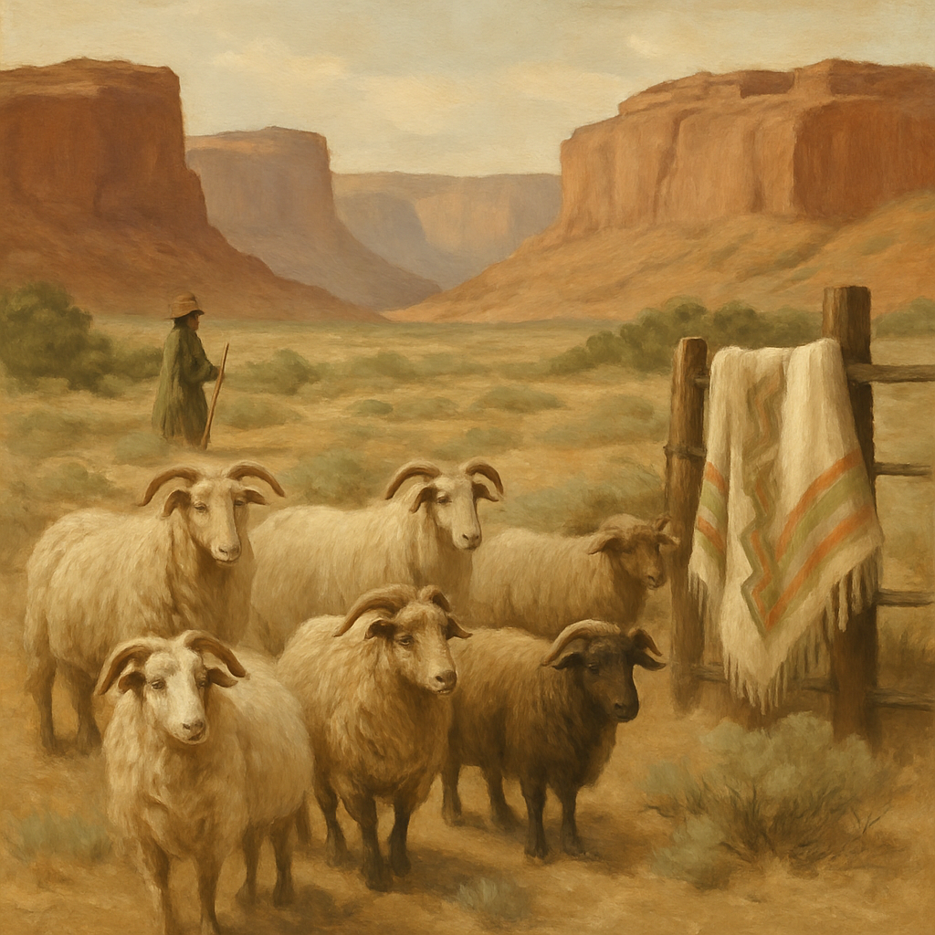 Navajo Churro Sheep United States Southwest painting diamond kit