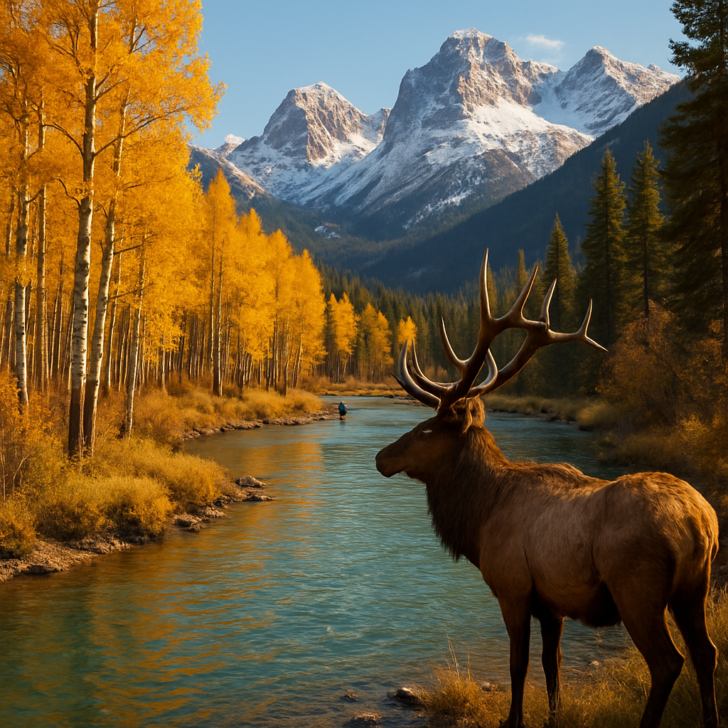 Rockies Aspens And River Bend Paint by diamonds kits