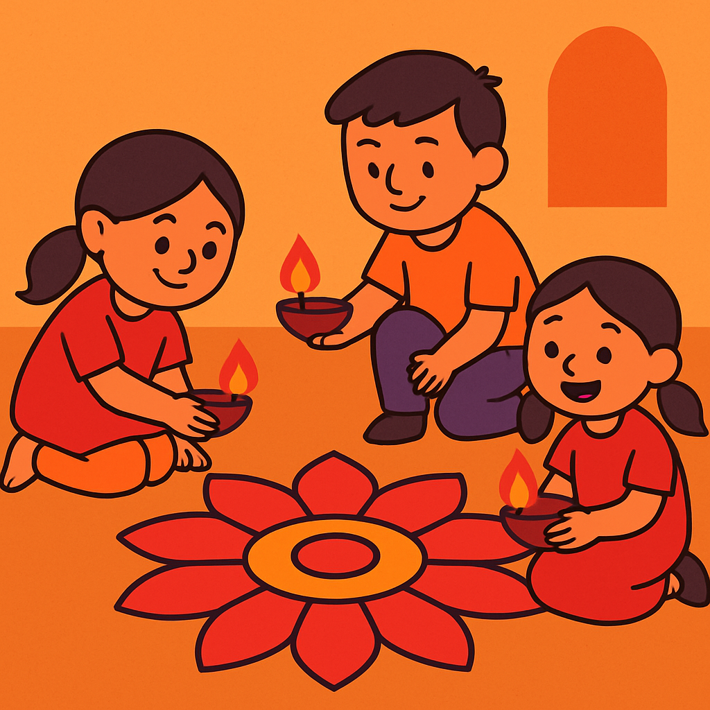 Diwali Lantern Circle paint by diamond