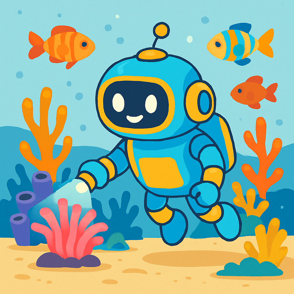 Underwater Robot Adventure Paint by diamonds kits