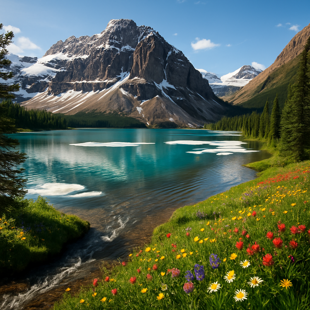 Spring Thaw At Banff National Park paint by color