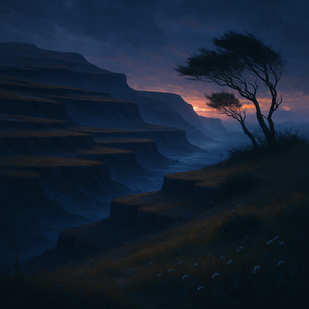 Nebula Orchard Over Terraced Cliffs Paint by diamonds kits