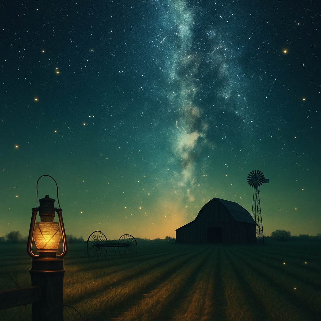 Farm Nightfall Constellation Row Paint by diamonds art