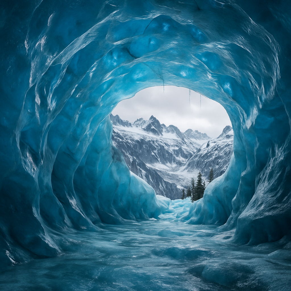 Glacial Blue Ice Cave In The Swiss Alps Painting by diamonds kit