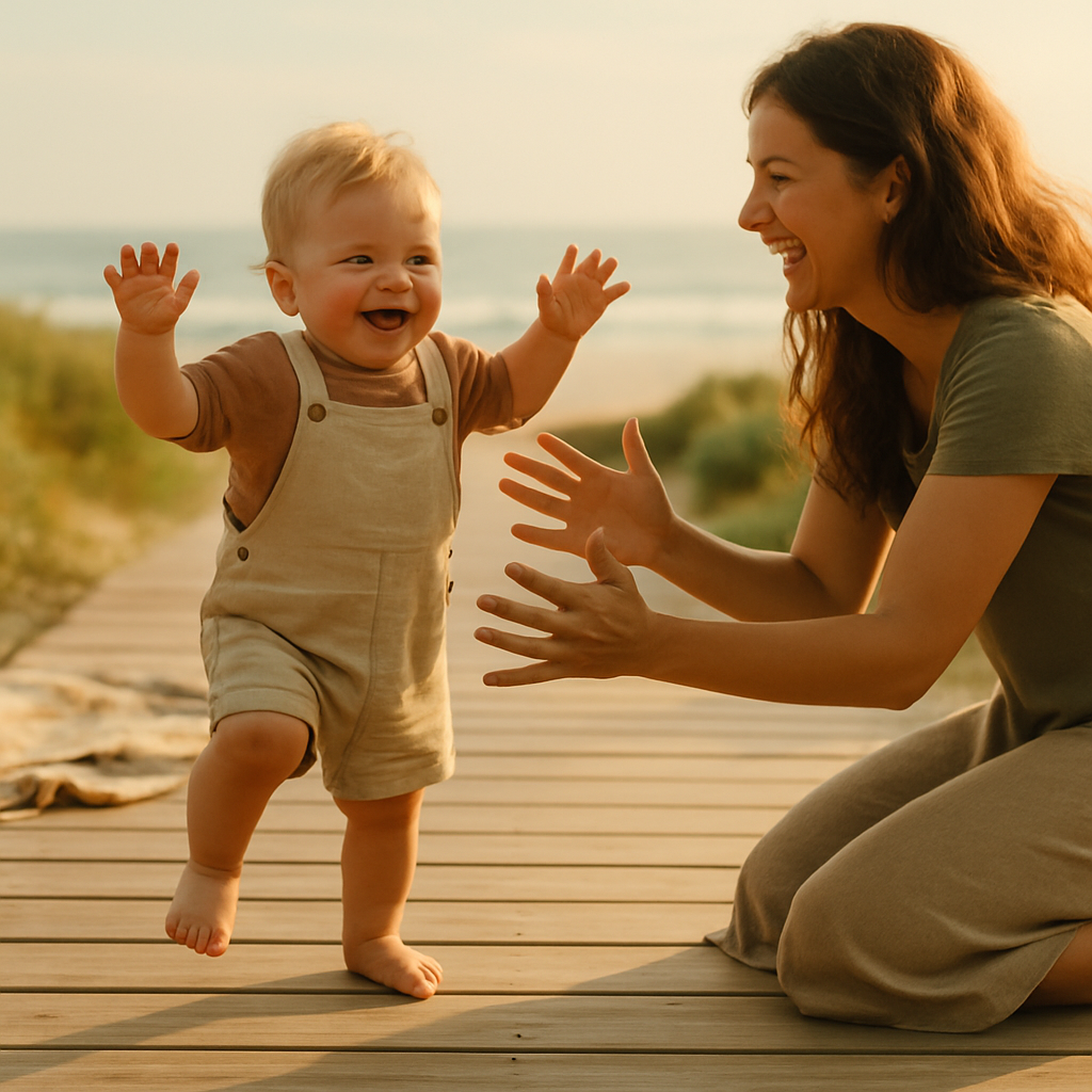 First Steps Across The Sunlit Boardwalk painting diamond kit