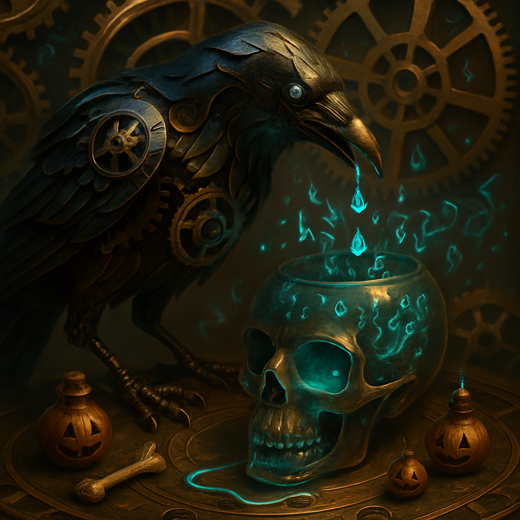 Clockwork Raven Alchemist paint by diamond