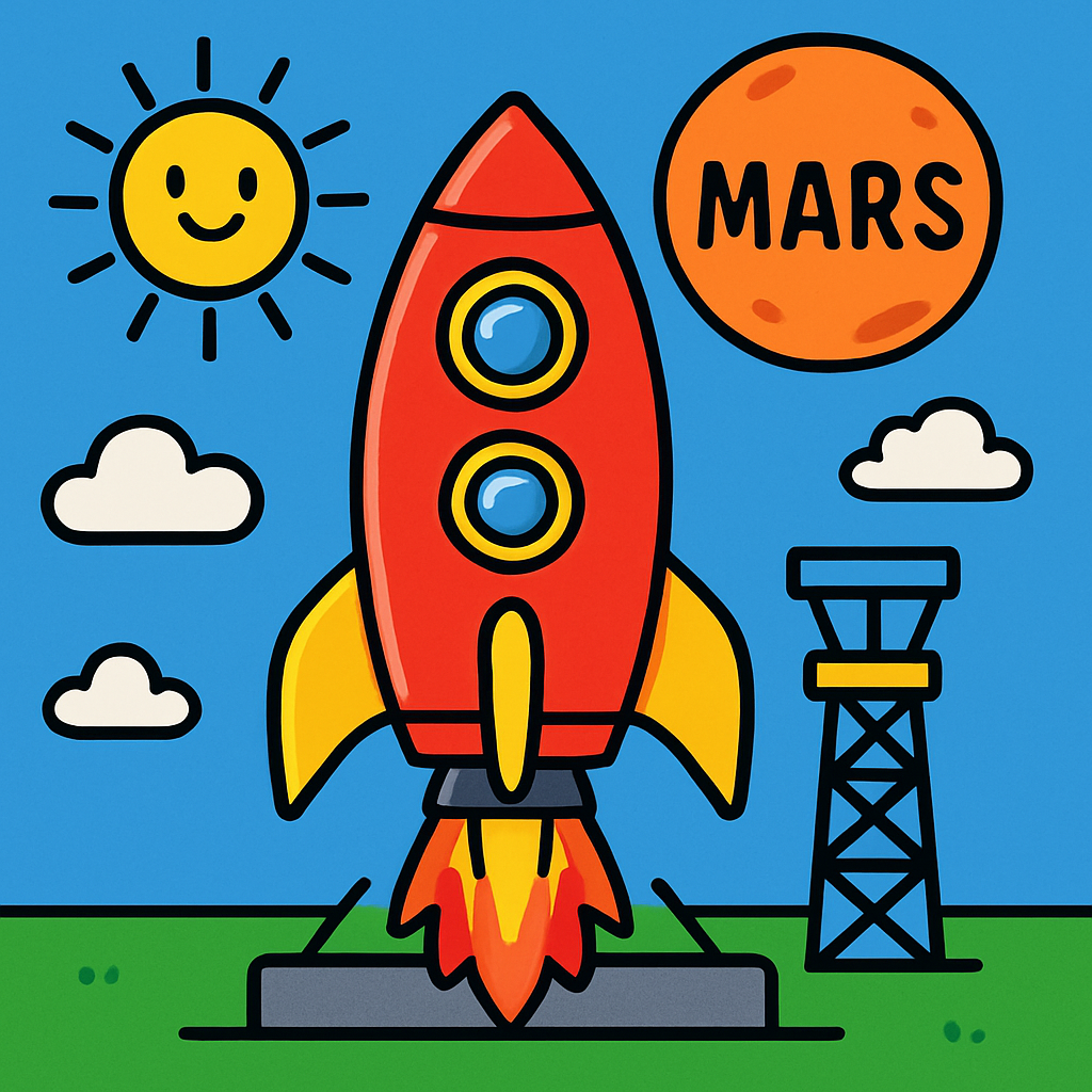 Rocket Ship Launch To Mars Painting by diamonds kit
