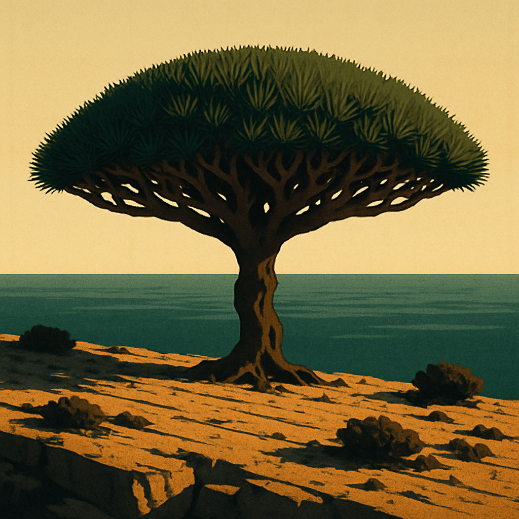Dracaena Cinnabari Dragon Blood Tree Paint by diamonds kits