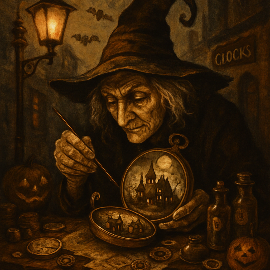 The Clockmaker Witch Of Midnight Alley Painting by diamonds kit