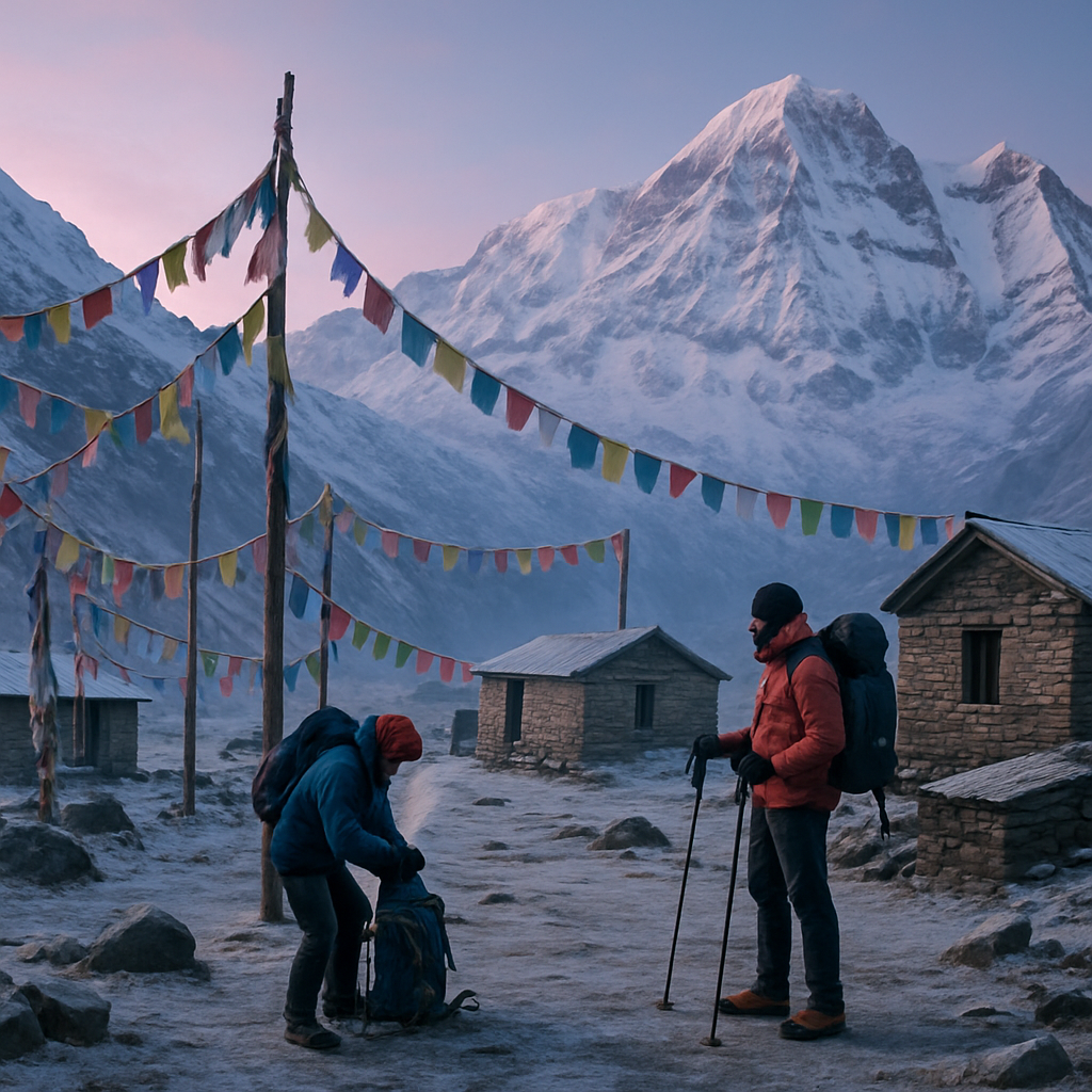 Early Winter Dawn At Annapurna Base Camp Painting by diamonds kit