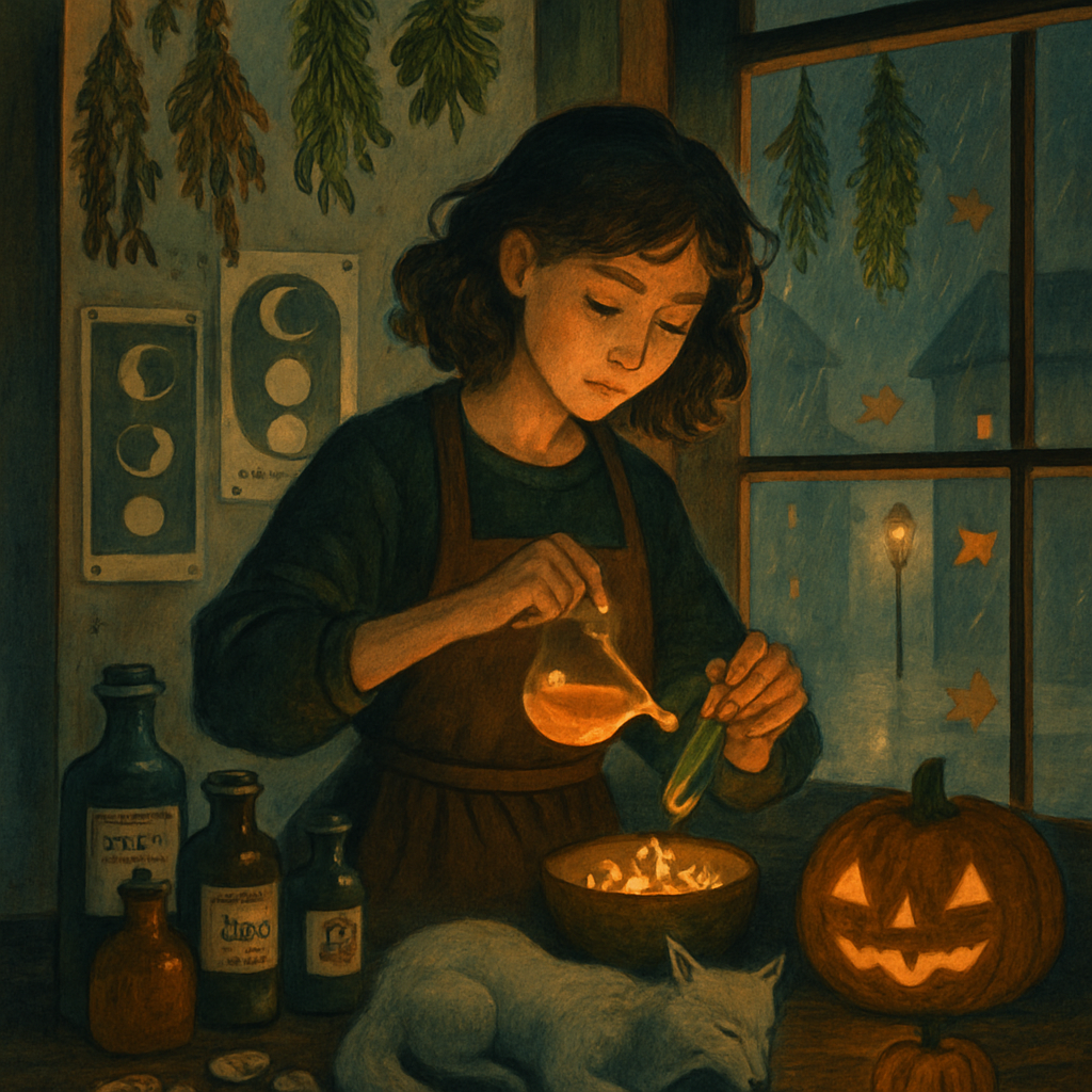 Midnight Apothecary Of Fallen Leaves painting diamond kit