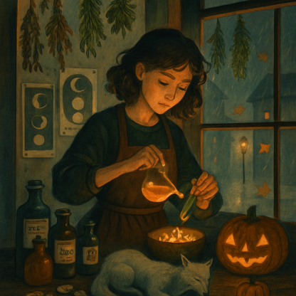 Midnight Apothecary Of Fallen Leaves painting diamond kit