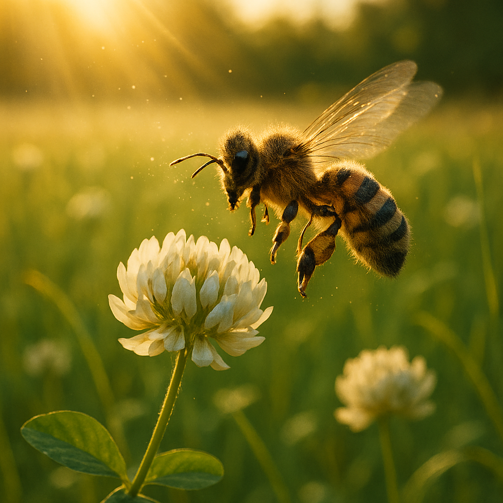 Honey Bee Sunlit Meadow painting diamond kit