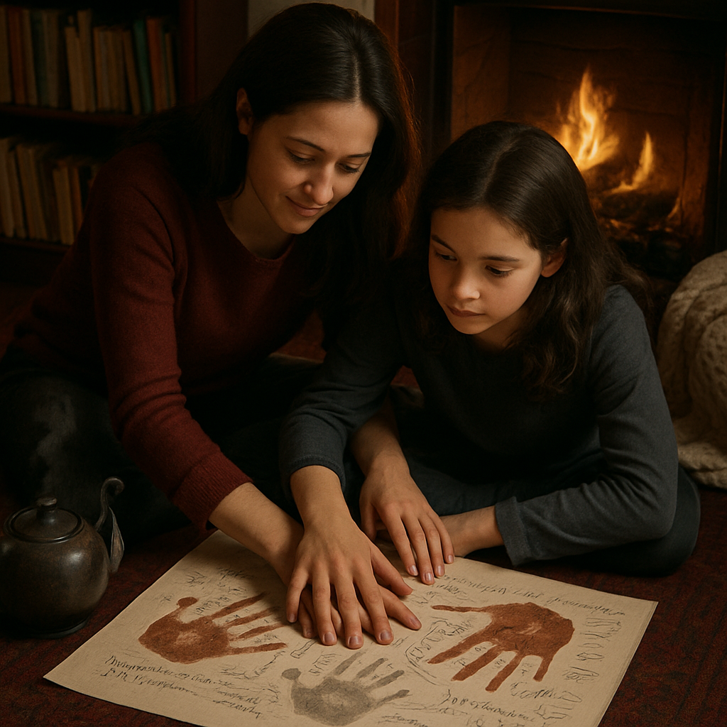 Map Of Hands Beside The Fireplace Paint by diamonds art