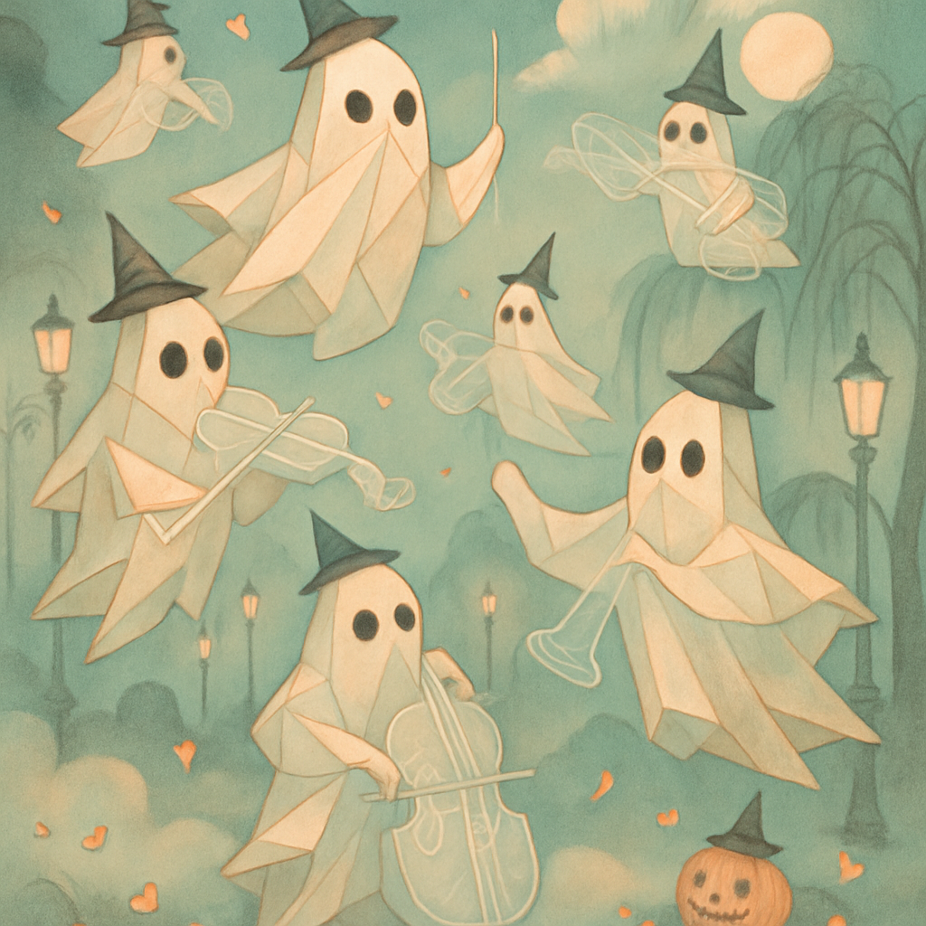 Paper Lantern Ghost Orchestra painting diamond kit