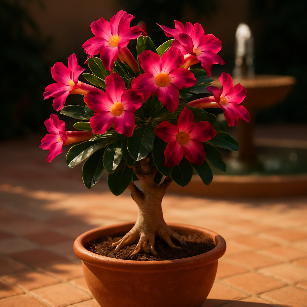 Adenium Desert Rose In Moroccan Garden paint by diamond