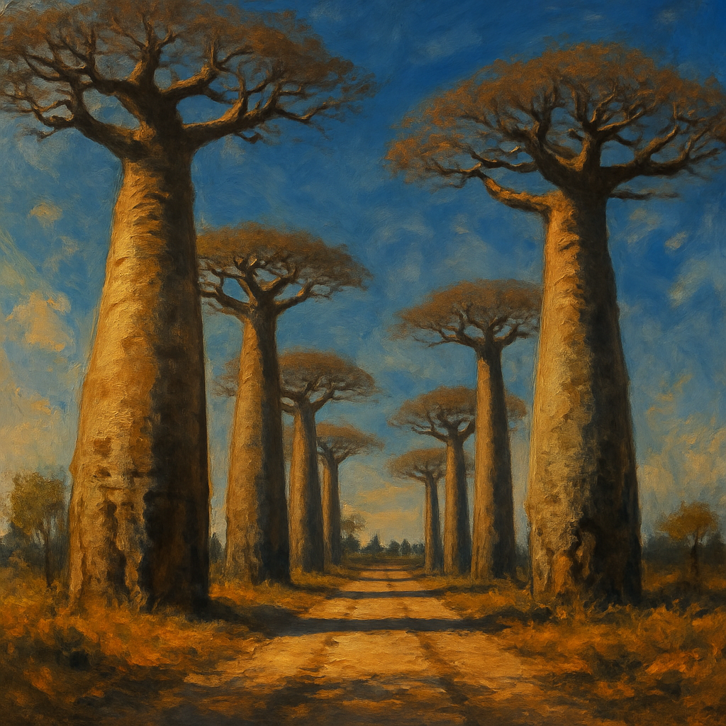 Adansonia Grandidieri Avenue In Madagascar DIY paint by diamonds