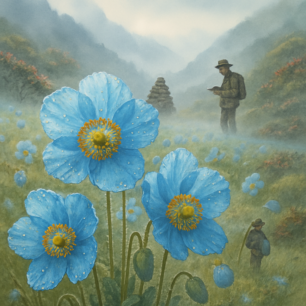Himalayan Blue Poppy Meadow DIY paint by diamonds