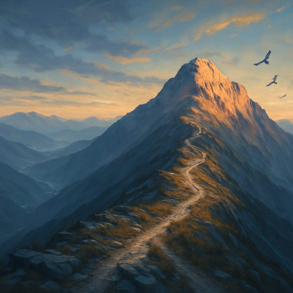 Mountain Dawn Ascent DIY paint by diamonds