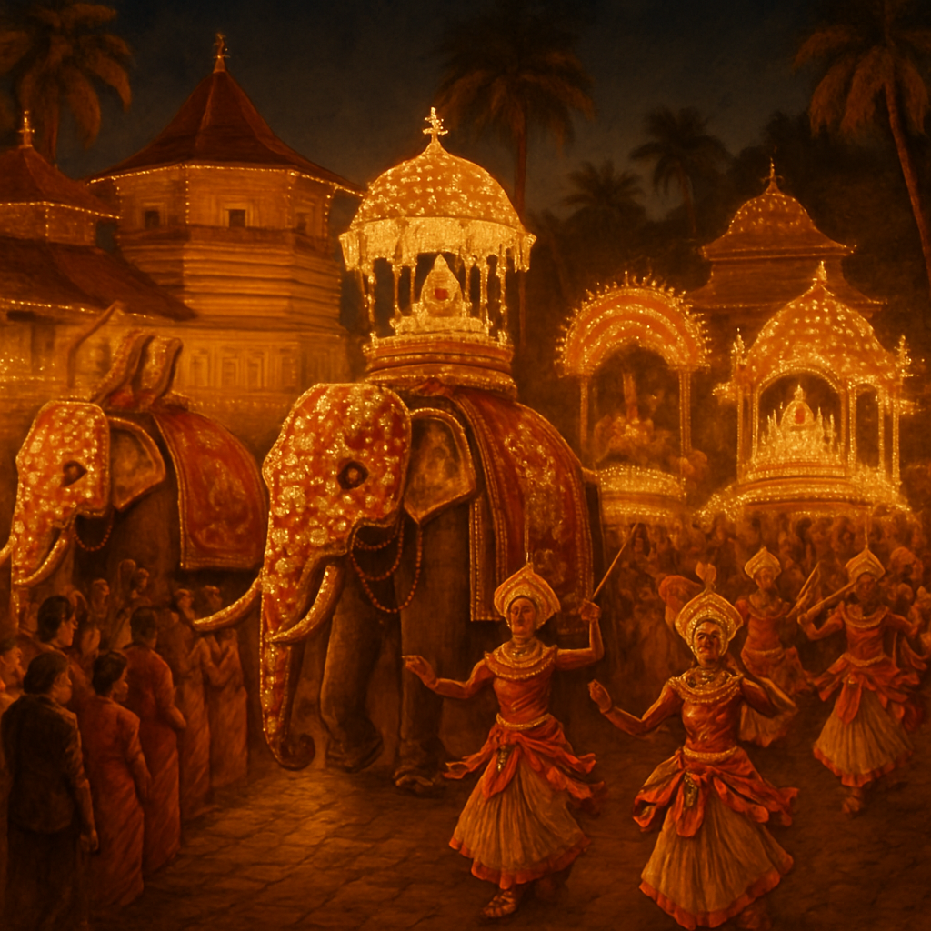 Kandy Esala Perahera paint by color