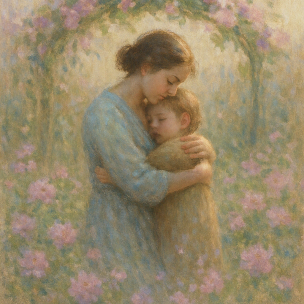Whispers Of Love Embracing In A Petal Strown Garden painting diamond kit