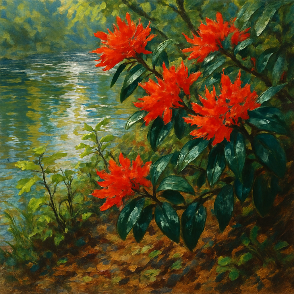 Chilean Firebush Riverbank diamond painting