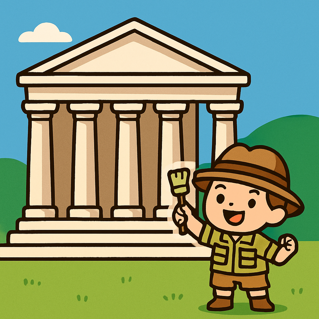 Ancient Greek Temple Discovery paint by color