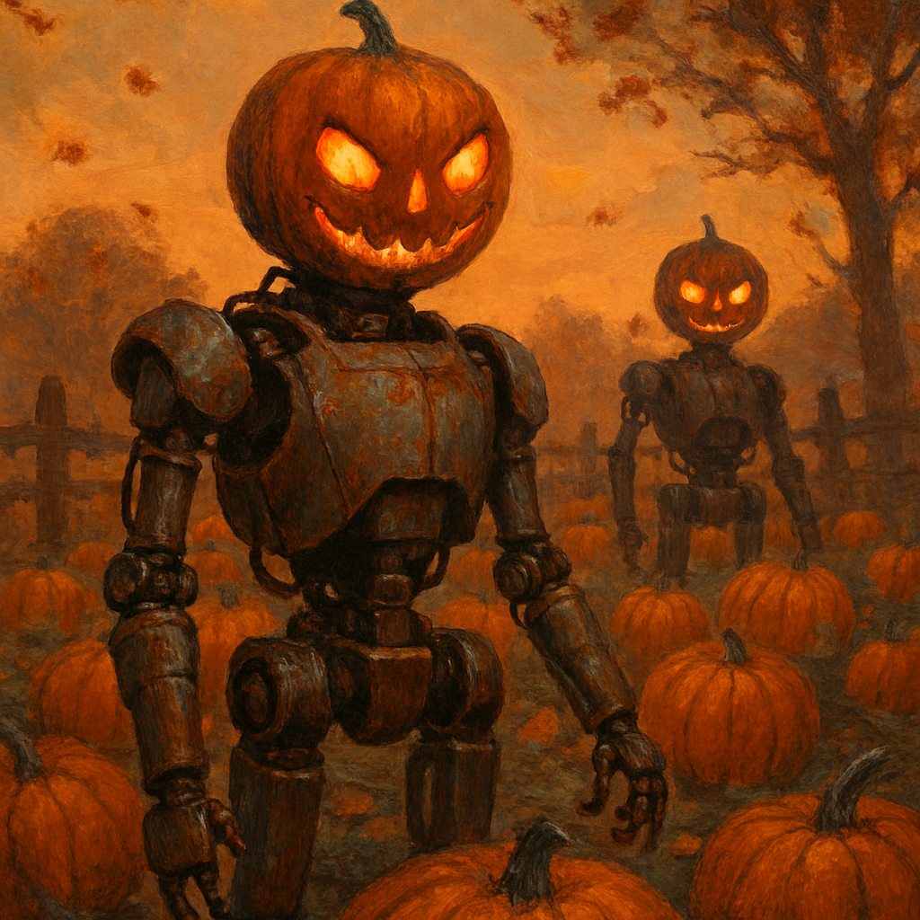 Pumpkin Patch Mechanized Guardians paint by diamond