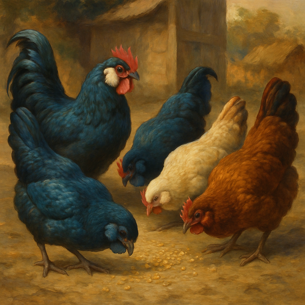Chickens Of Araucana Breed paint by color