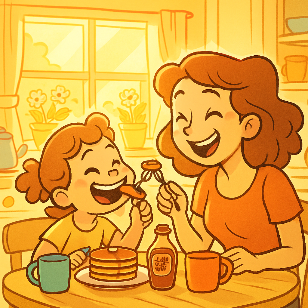 Morning Glow: Breakfast Laughter At The Kitchen Table Paint by diamonds kits