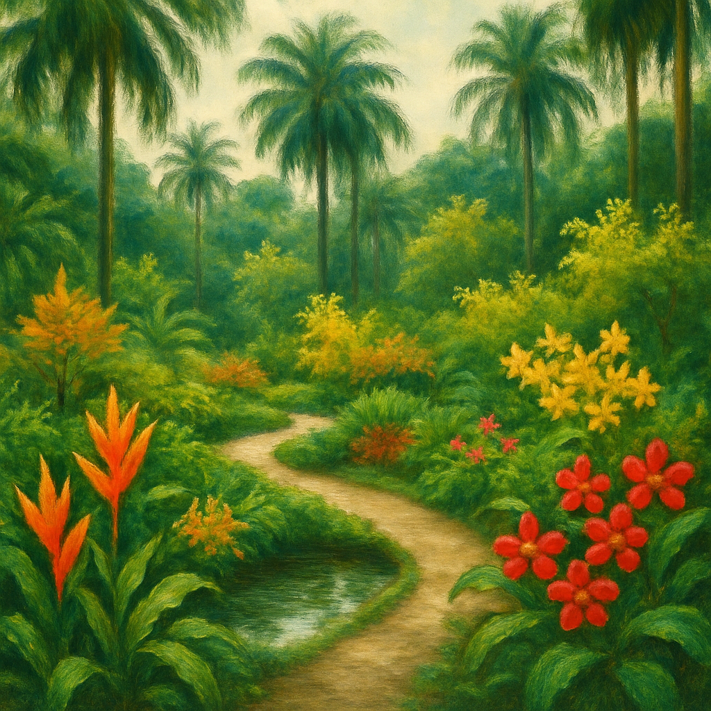 Singapore Botanic Gardens Tropical paint by diamonds