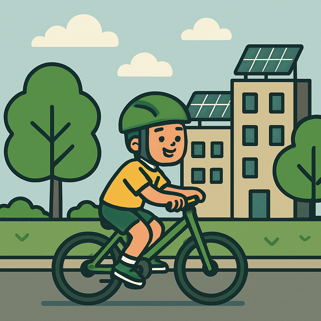 Eco-Friendly City Bike Ride diamond painting